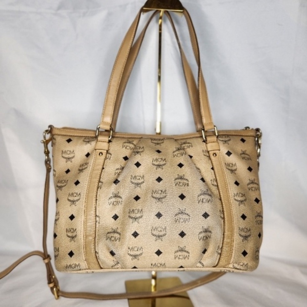MCM Cream Viesto Two-way Crossbody Shoulder Bag - Picture 4 of 9